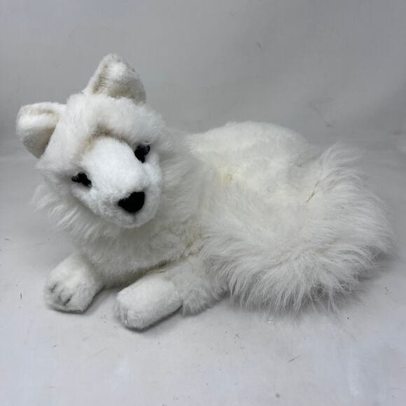Realistic Arctic White Fox Fiesta Plush 13" Vintage Stuffed Animal - Picture 1 of 6
